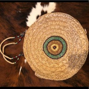 Beautiful round straw purse